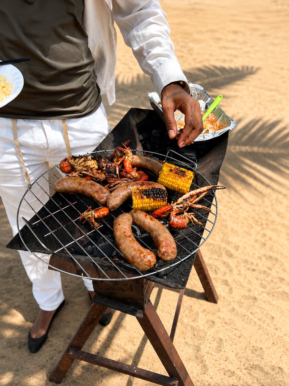 Beach barbecue grill